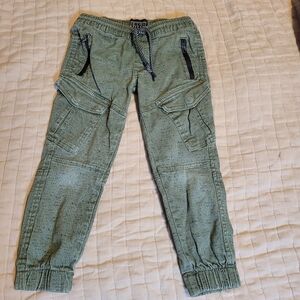 4/$10 Retro Stitch Green Cargo Jogger Pants Size 5